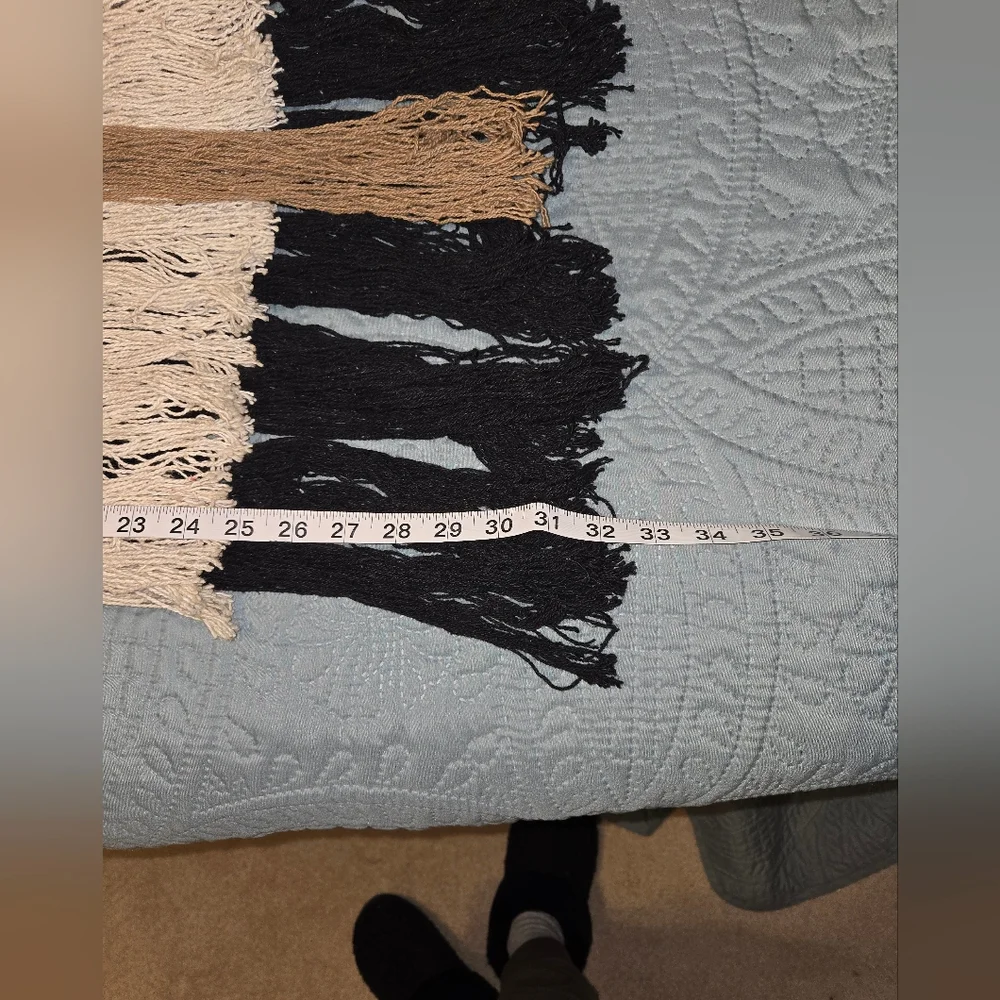 Woven Geometric Black and Cream Wall Hanging Decor